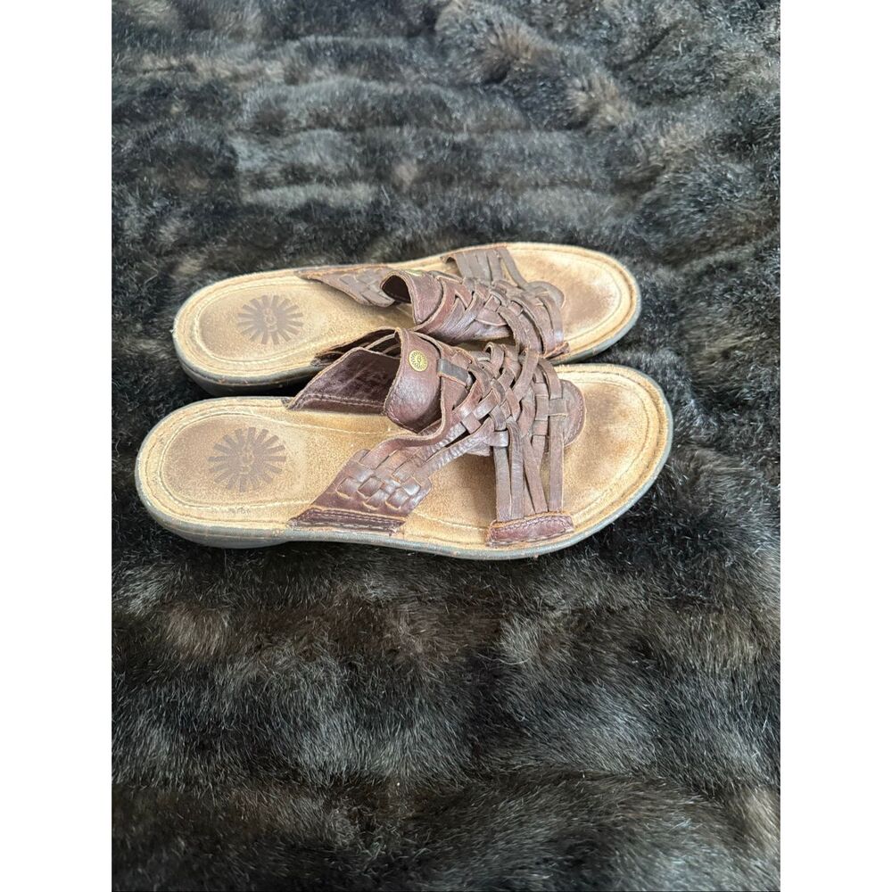 UGG Australia Keala Brown leather  sandals ,  Size 7 shoes braided